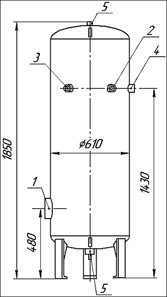 Схема вертикального ресивера, Бежецк
